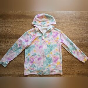 CAT & JACK Girls Plus Tie-Dye Zip-Up Fleece Hoodie Sweatshirt XXL PLUS